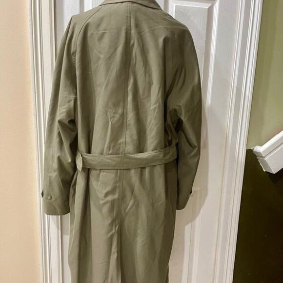 VINTAGE RALPH LAUREN TRENCH COAT BELTED OLIVE GREEN ZIP LINER SZ 42R AESTHETIC - Picture 13 of 16